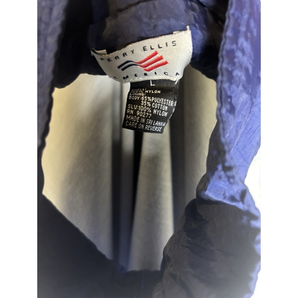 Vintage 90s Perry Ellis America Windbreaker Jacket Colorblock USA Mens L - Picture 5 of 12